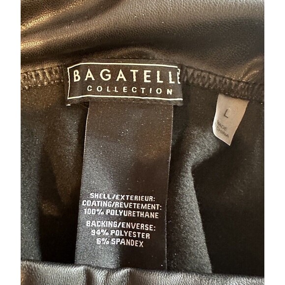 Bagatelle Collection High Waist Faux Leather Liquid Leggings Sz Large Black - Picture 5 of 5